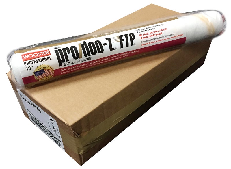 Wooster Brush RR666-18 Inch Pro Doo Z FTP Roller Cover, 3/8-Inch Nap, Pkg of 6
