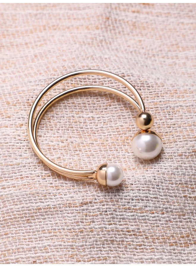 SOHI Snowball Open Bangle Artificial Bracelet Jewellery