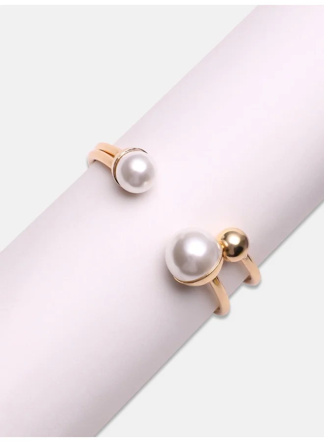 SOHI Snowball Open Bangle Artificial Bracelet Jewellery