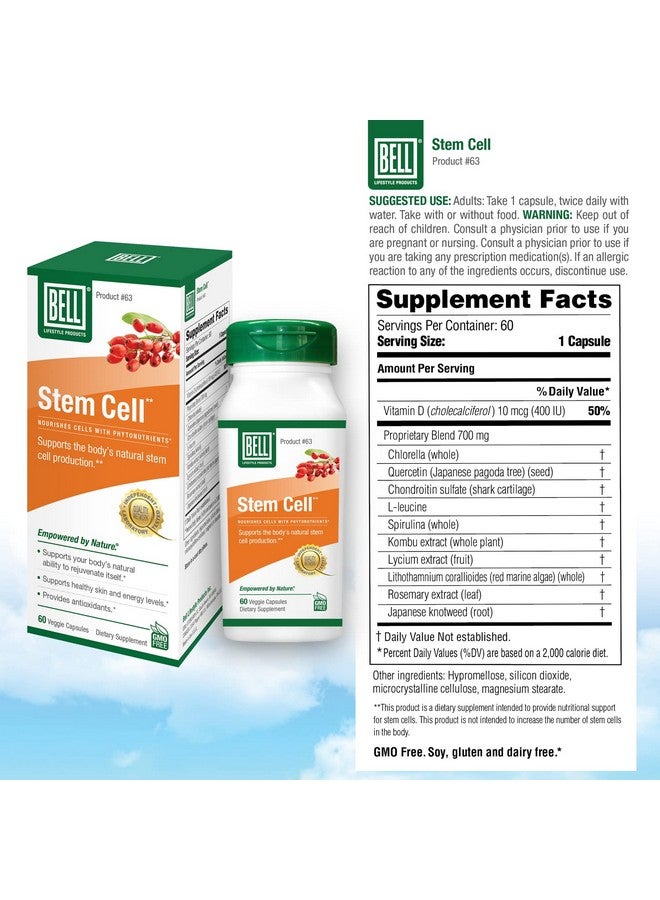 Bell Stem Cell Supplements - Supports Your Body's Natural Ability to Replace Worn Out Cells and Rejuvenate Tissue | Celulas Madres | 60 Capsules - Image 5