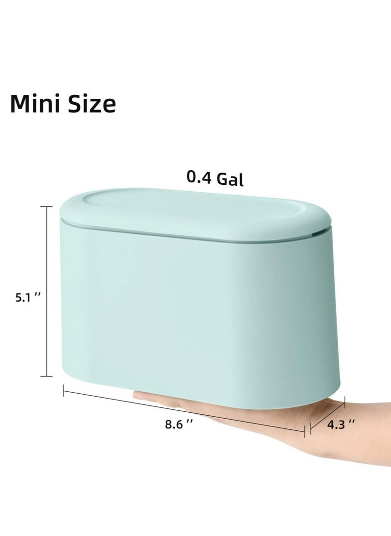 Generic - Mini Trash Can with Lid, Removable Small Countertop Garbage Can, Tiny Plastic Trash Bin, Pop Up Countertop Wastebasket, Counter Garbage Lint Bin for Bathroom Office Kitchen Desk Coffee Table, Blue - Image 1