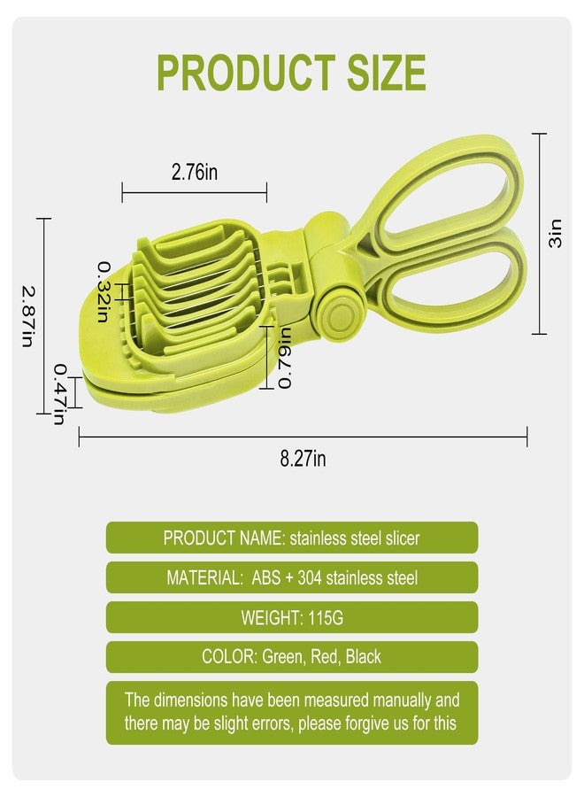CEHNCEH Fruit Slicer, Strawberry, Banana, Kiwi Cutter, Egg Slicer for Hard Boiled Eggs, for Soft Fruit Sausages, Cucumbers, Mushroom Cutter, Rapid & Safe Slicing Kitchen Gadgets (Green) - Image 3