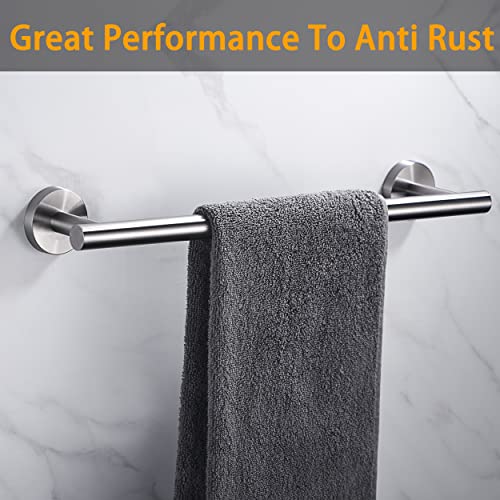 Nolimas Brushed Nickel Bath Towel Bar Single Bars Towel Rack Rod Classic Wall Mounted SUS304 Stainless Steel Bathroom Towel Holder Toilet Kitchen Towel Shelf Single Layer,18 inches - Image 5