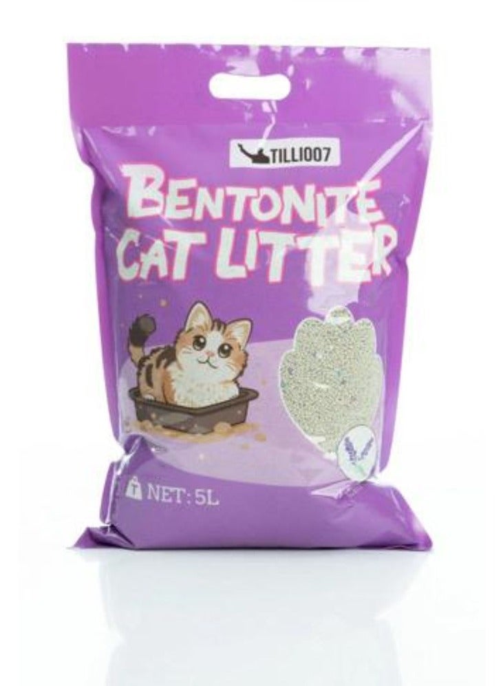 TILLI007 Natural Calcium Bentonite Cat Litter [5L-Levendor] - 99% Pure, with Sodium Nitrogen Carbonate and Fragrance, Pack of 2 - Image 1