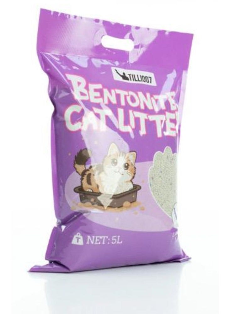 TILLI007 Natural Calcium Bentonite Cat Litter [5L-Levendor] - 99% Pure, with Sodium Nitrogen Carbonate and Fragrance, Pack of 2 - Image 2
