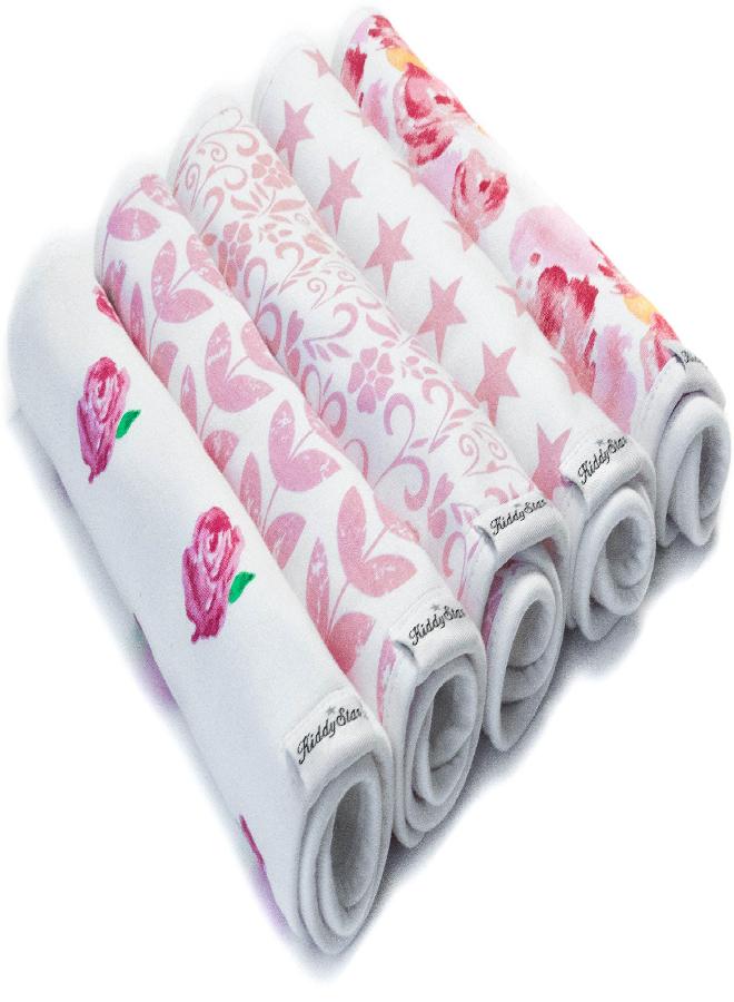 KiddyStar KiddyStar Premium, Organic Cotton Toddler Bibs, Unisex 5-pack Extra Large Baby Bibs for Girls, Perfect Baby Shower Item for Feeding, Drooling and Teething, Adjustable 5 Positions (Floral) - Image 2