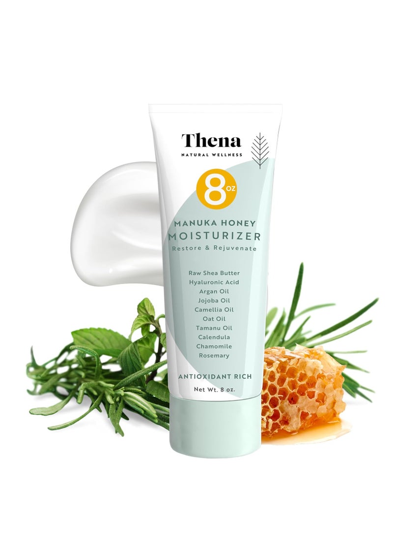 THENA Natural Wellness - Manuka Honey Cream Moisturizer With Hyaluronic Acid, Soothes Hydrates Repairs Dry Skin Hands Face Body Lotion For Women Men All Natural Anti Aging Hydrating Organic Skin Care Products - Image 1