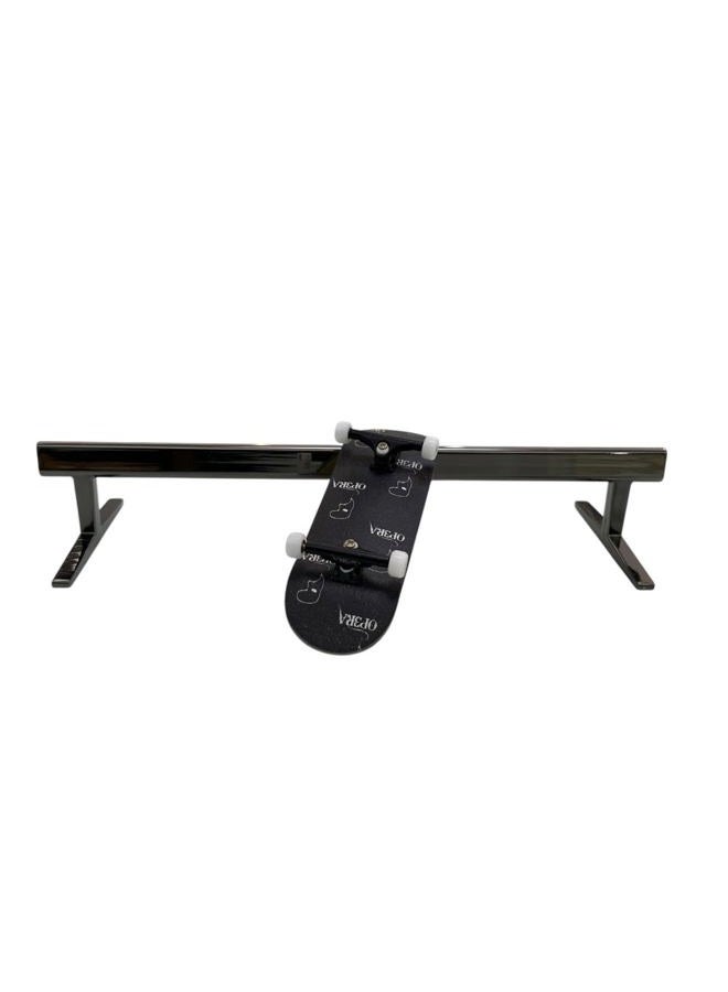 LEEFAI Pro Fingerboard Rail Metal, Mini Finger Skateboard Rail for Fingerskateboard Ramp and Park, 20.6 x 6.9 x 3.8 cm (Black) - Image 2