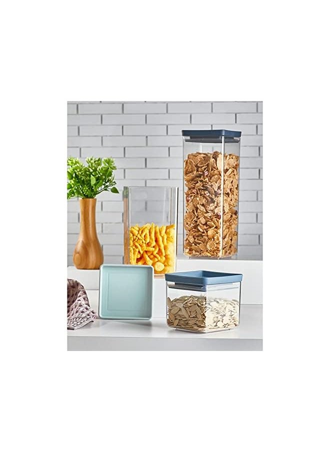 ORGANiZERS - Set Of 3 Food Storage Containers For Kitchen Organization, Pantry And Rack – Ideal For Cereals, Spaghetti, Nuts, Coffee, Sugar, Pasta And Flour Plastic Container Set With Vacuum Lid  - Image 4