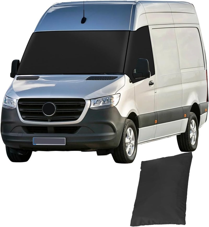 luolety Front Windscreen Wrap Cover for Mercedes Sprinter 2006-2018 - 600D Blackout Waterproof Sunshade - Image 1