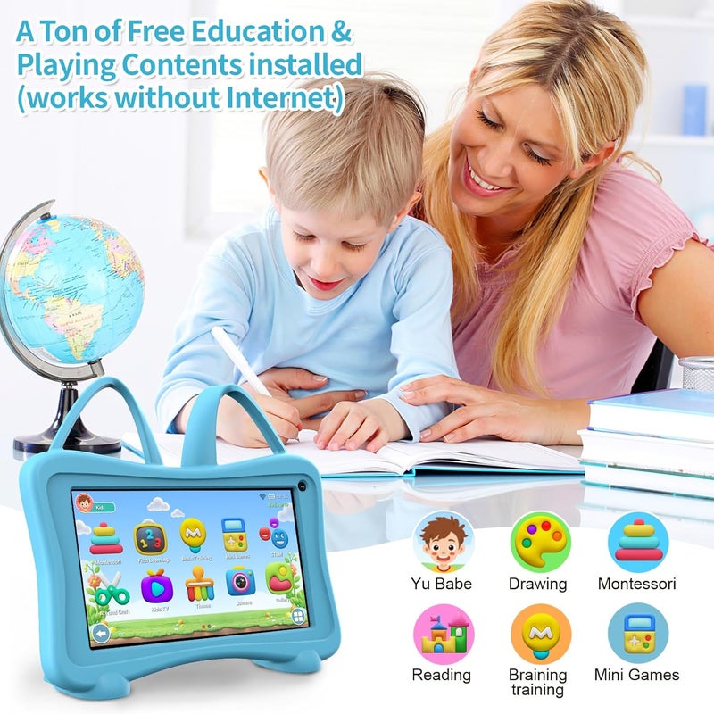 Trayoo Kids Tablet 7 Toddler Children's Learning Tablet with WiFi, YouTube, Parental Control, Durable Case Education Learning Apps for Boys Girls (Blue) - Image 4