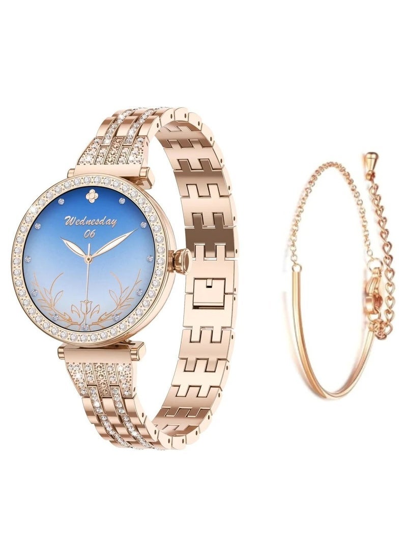 Oteeto Oteeto GT10 Diamond Smartwatch – 1.2" AMOLED Display | Heart Rate, Sleep & Menstrual Cycle Tracking | Stylish Fitness Smartwatch for Women | Android & iOS Compatible - Image 1