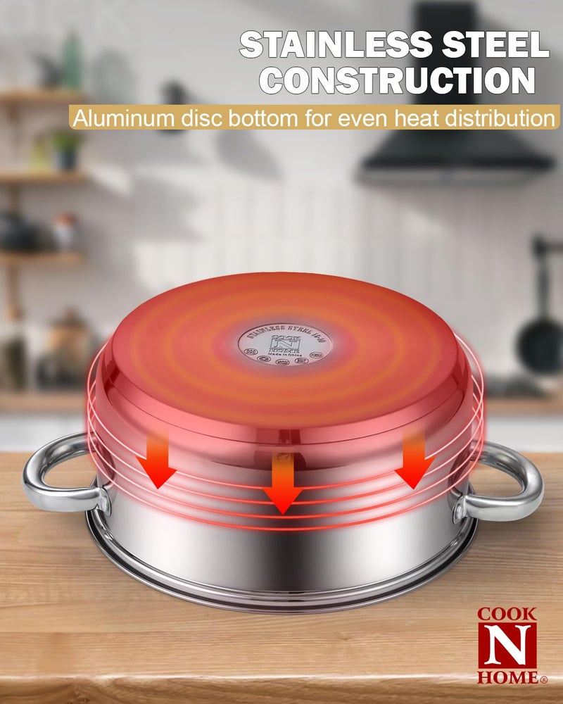 Cook N Home Stainless Steel 4 Piece Pasta Cooker Steamer Multi-Pot - Image 4