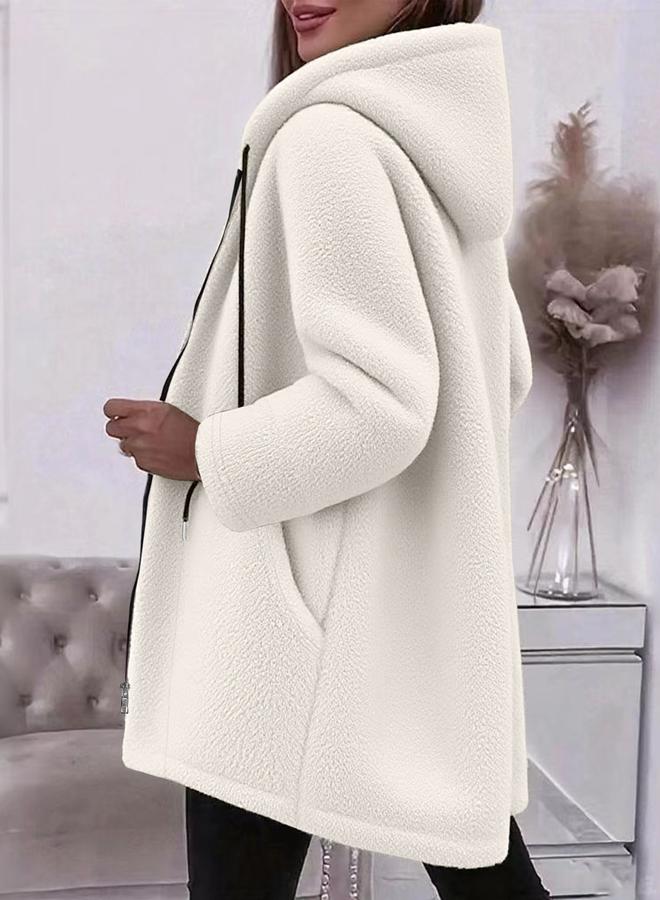 تايك تو جاكيت طويل بسحاب بغطاء رأس للمقاسات الكبيرة - Image 2