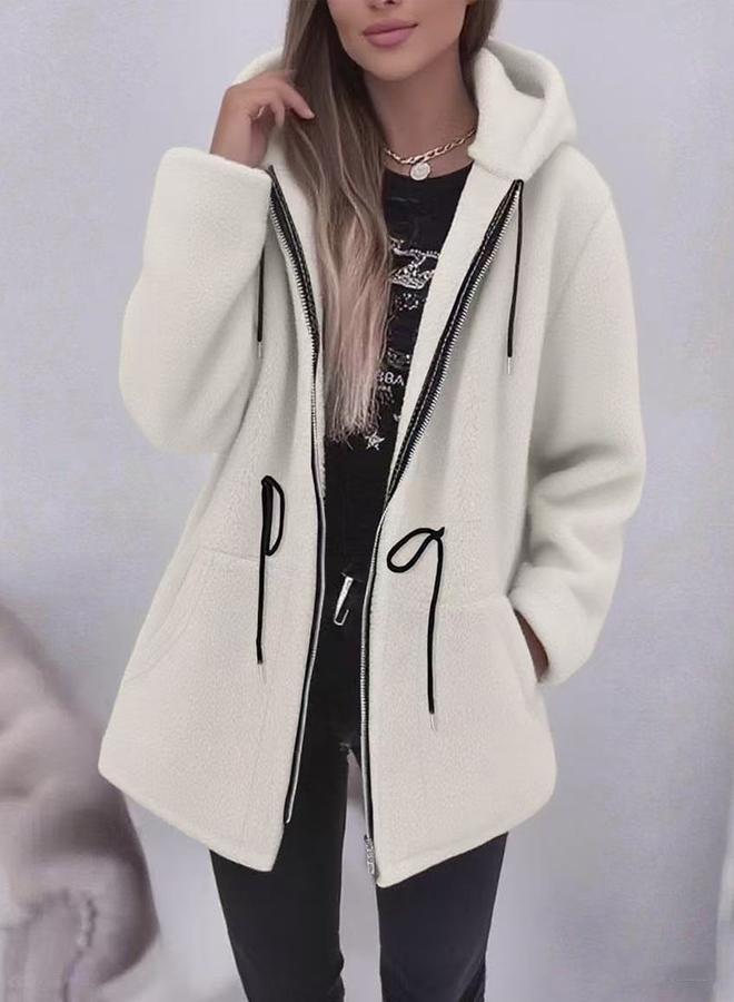 تايك تو جاكيت طويل بسحاب بغطاء رأس للمقاسات الكبيرة - Image 4