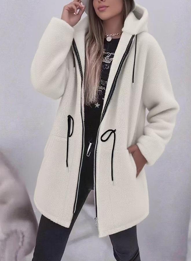 تايك تو جاكيت طويل بسحاب بغطاء رأس للمقاسات الكبيرة - Image 5