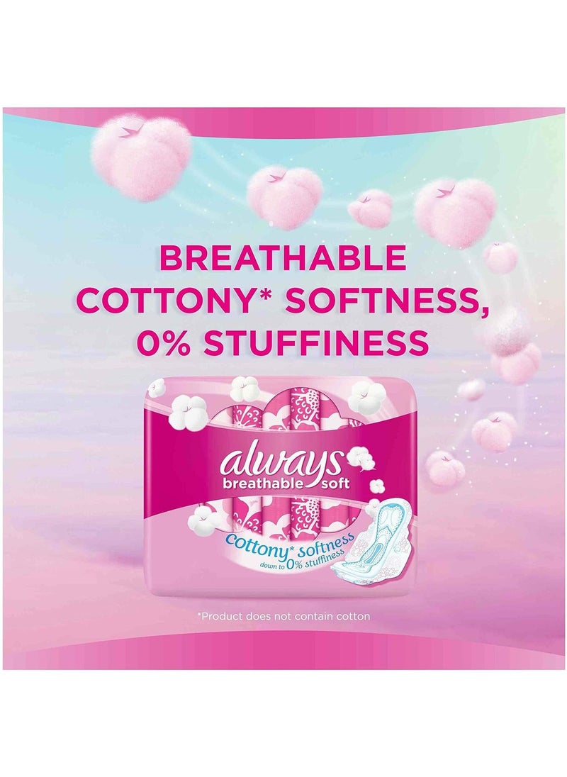 Always Breathable Soft Maxi Thick, Large Sanitary Pads With Wings, 10 Pads Pink Large  - Image 3