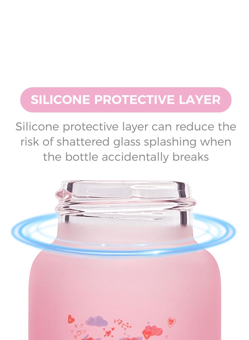 لوكو زجاجة رضاعة لوكو مغطاة بطبقة سيليكون (زجاج من الداخل/سيليكون من الخارج)، جسم انسيابي، ملمس طبيعي، سهلة التنظيف، مقاومة للحرارة، 60 مل، +0 شهر - Image 3