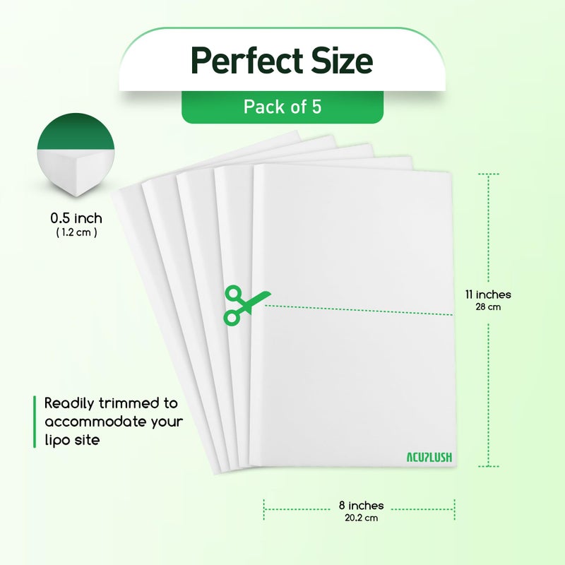 Acuplush 5 Pack Lipo Foam Pads - Post Surgery Ab Board For Liposuction Recovery  Flattening Abdominal Compression Garments For Tummy Tuck Surgery (8  X 11  X 0.5 ) - Image 2