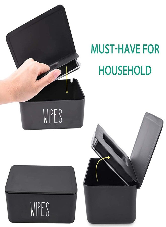 Moorfowl 3 Pack Baby Wipes Dispenser Flushable Wipe Holder,7.28" L x 4.80" W x 2.75" H, Sleek Bathroom Decor Baby Registry Essential (Black White Grey) - Image 3