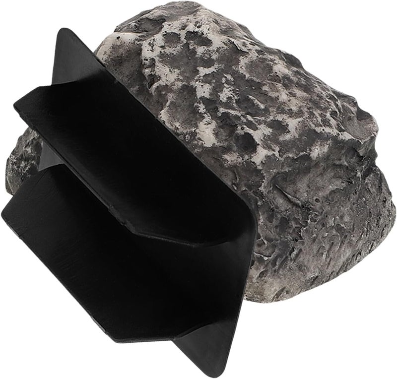 Outdoor Yard Stone-shaped Key Storage Box Hidden Key Holder with Black Base Cover Weather-resistant for Garden Use - Image 1