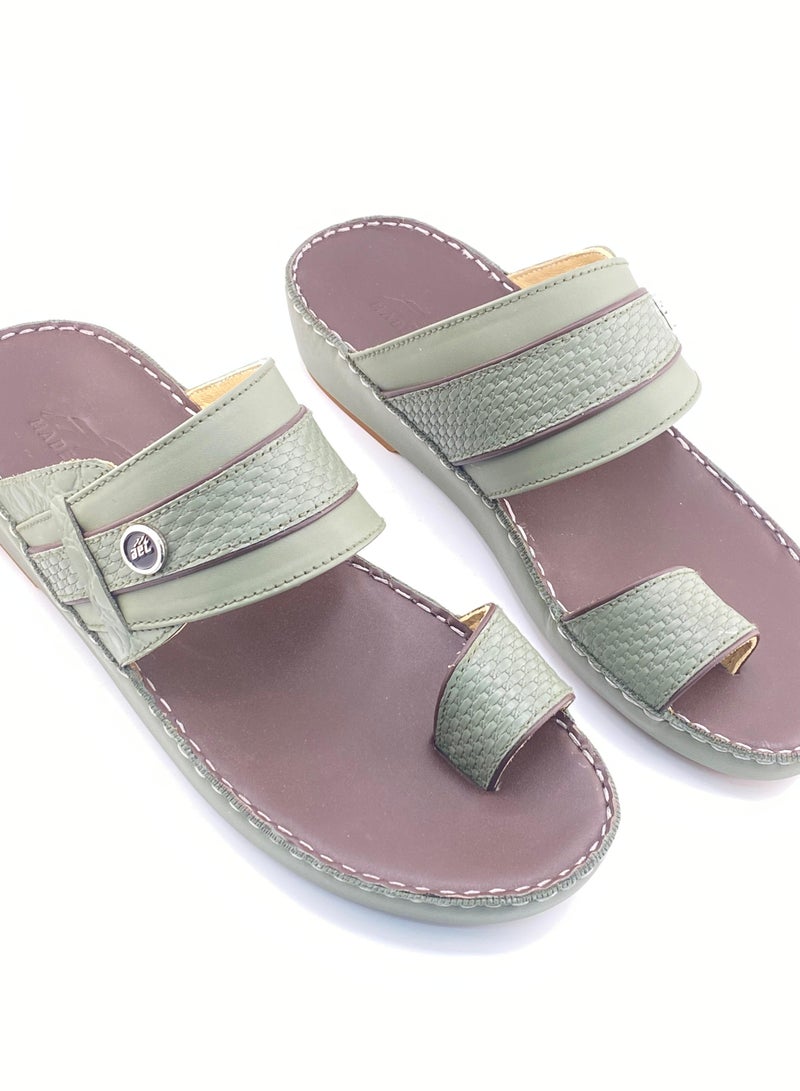AL NAHHAM Arabic Full Leather Slipper, Tan Insole, Casual Comfort - Image 2