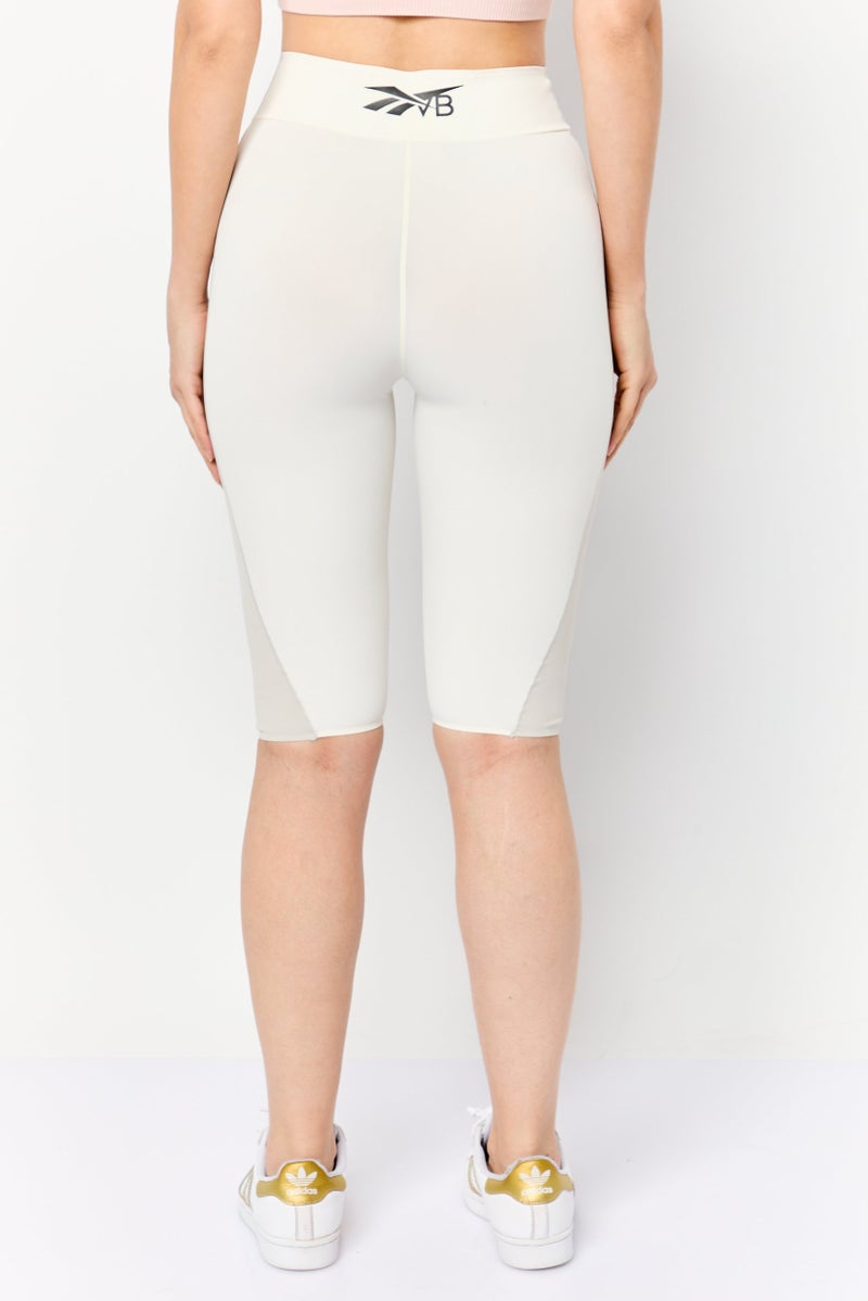 Reebok Women Sportswear Fit Training Shorts, Off White  - Image 3