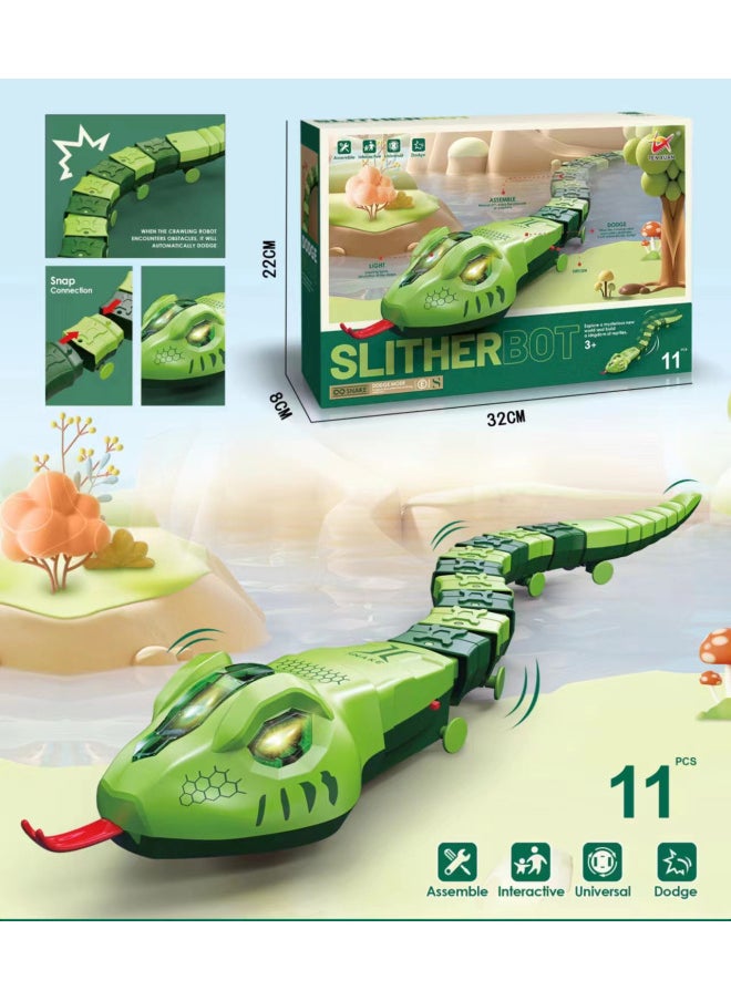 Products Electric Universal Animal Snake With Light Music Tricky Toy Crocodile Teasing Cat Teasing Dog Pet Toy-Color:Snake  - Image 1