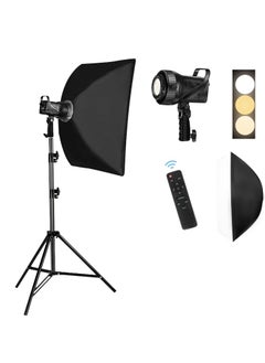 Glanfen Professional Photography Studio Lighting Kit, 500W 2800-6500K 3-Color LED Monolights with 60x90cm Rectangular Softbox & Adjustable Stand for Photo/Video/Live Streaming, High CRI90+ Dimmable Continuous Lighting  - Image 1