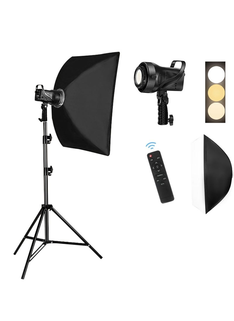 Glanfen - Professional Photography Studio Lighting Kit, 500W 2800-6500K 3-Color LED Monolights with 60x90cm Rectangular Softbox & Adjustable Stand for Photo/Video/Live Streaming, High CRI90+ Dimmable Continuous Lighting - Image 1