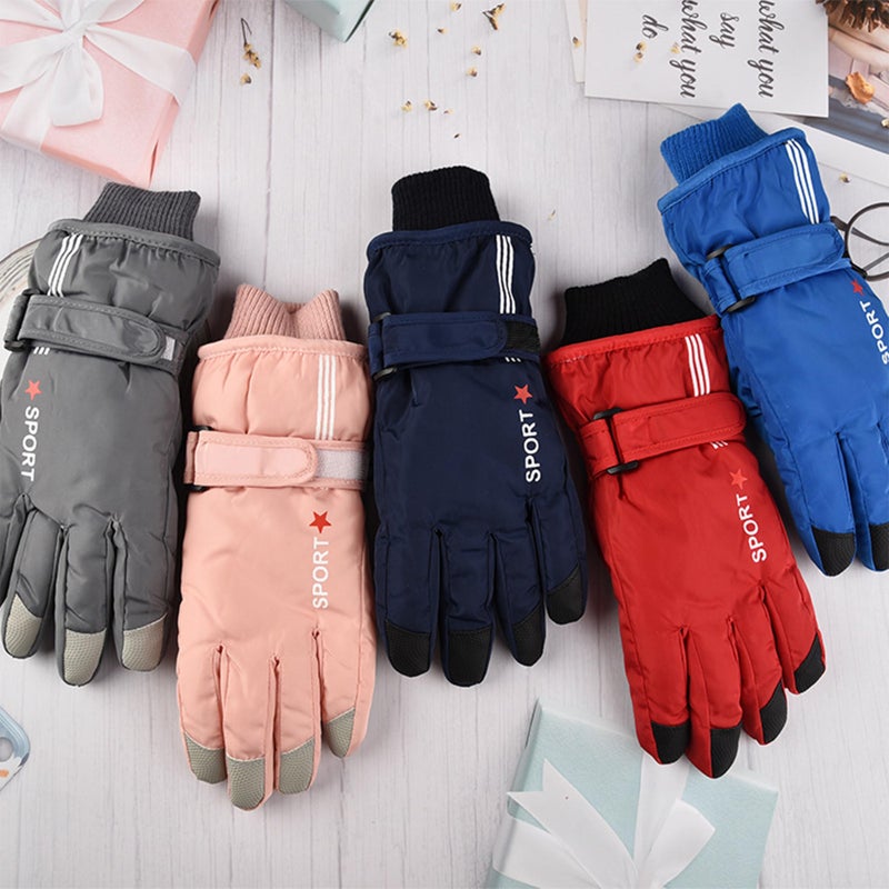 Mawjom Winter-Skiing-Snowboarding-Gloves Warm Outdoor Sports Mittens for Girls Boys 5-10 Years - Image 5