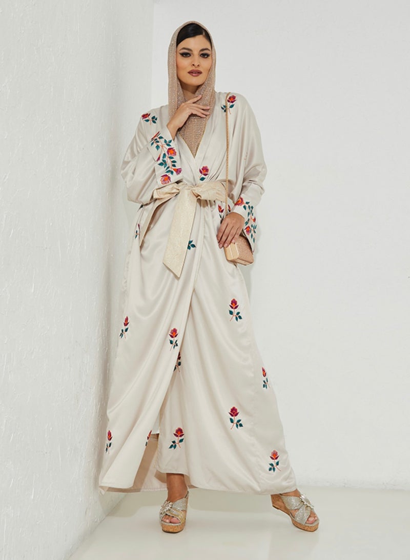 روزيت عباية بشت بتصميم زهور متنوعة الألوان - Image 1