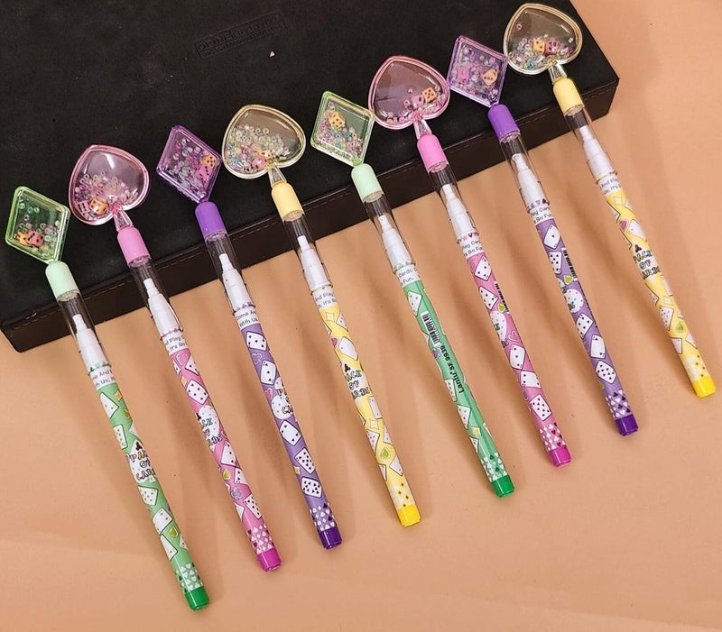 Tera13 Non-Sharpening Stackable Pencil with Matching Eraser Cute Pencil For Girls |Dice Pencil For Kids |Stationary Items | Return Gifts For Kids | Birthday Return Gift 12pcs - Image 1