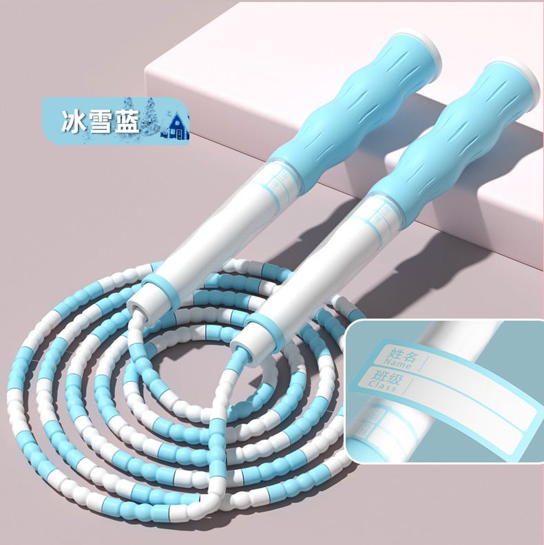 Generic Childrens bamboo rope skipping wholesale Primary School kindergarten beginner adjustable rope skipping exam special signature rope skipping Blue [basic style] name can be written, good quality, soft bamboo joint