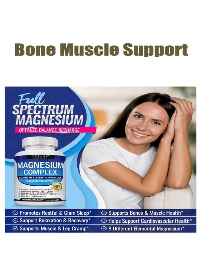 TOPLUX Magnesium Complex 1000mg Capsules (90pcs) - 8 Forms of Elemental Magnesium - Image 5