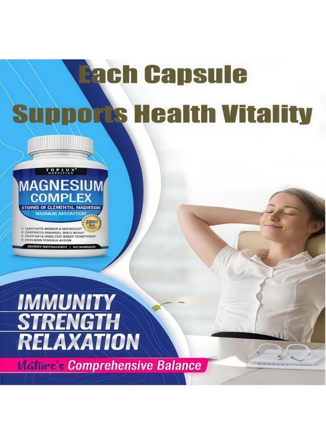 TOPLUX Magnesium Complex 1000mg Capsules (90pcs) - 8 Forms of Elemental Magnesium - Image 3