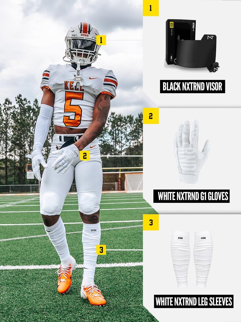 NXT NXTRND Nxtrnd Football Leg Sleeves, Calf Sleeves for Men & Boys, Sold as a Pair (White) - Image 5