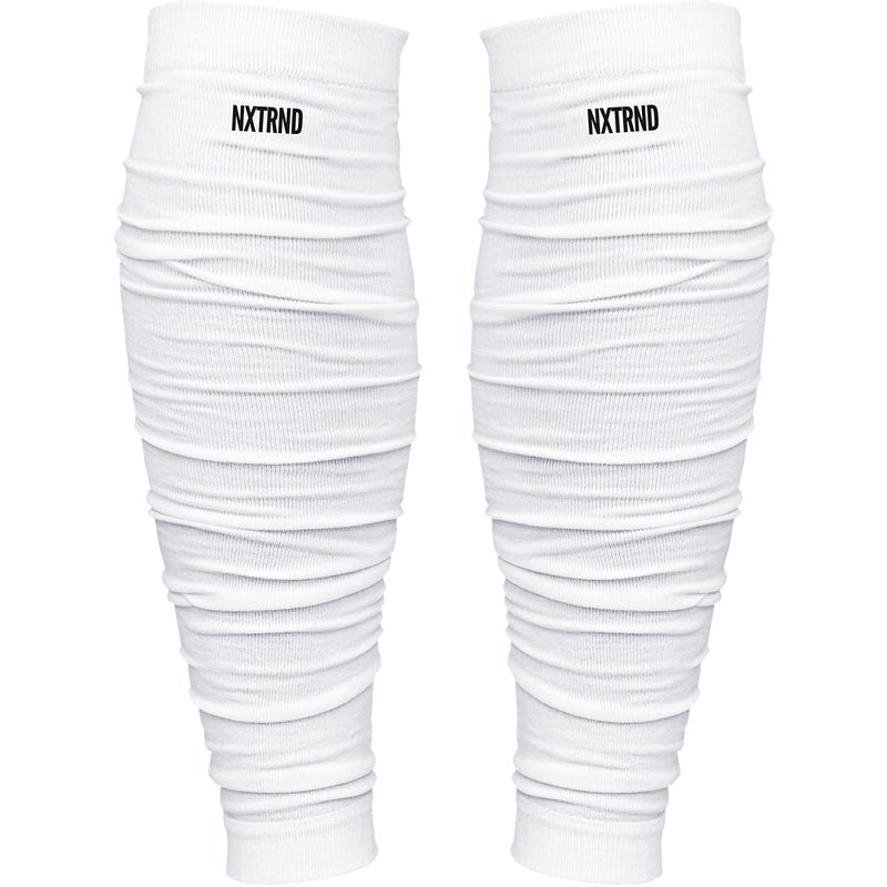 NXT NXTRND Nxtrnd Football Leg Sleeves, Calf Sleeves for Men & Boys, Sold as a Pair (White) - Image 1