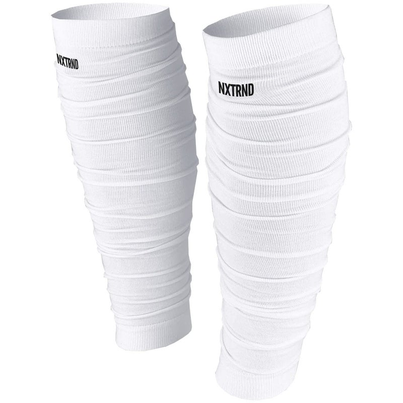 NXT NXTRND Nxtrnd Football Leg Sleeves, Calf Sleeves for Men & Boys, Sold as a Pair (White) - Image 3