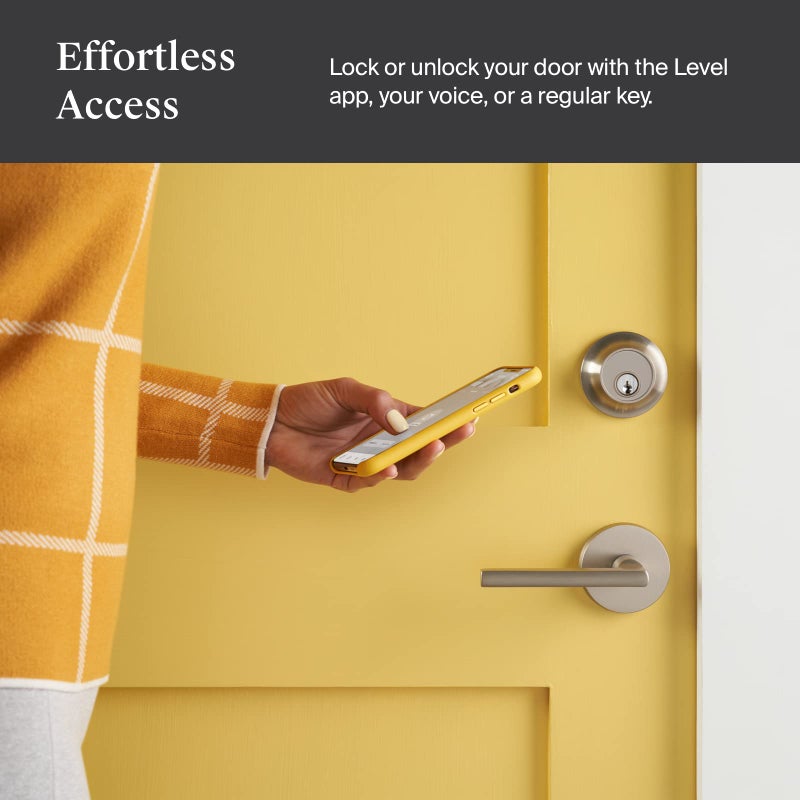 Level قفل ليفل الذكي - أصغر قفل ذكي في العالم - تطبيق ليفل لنظامي iOS و Android - يعمل مع Apple Home (نيكل ساتين) - Image 3