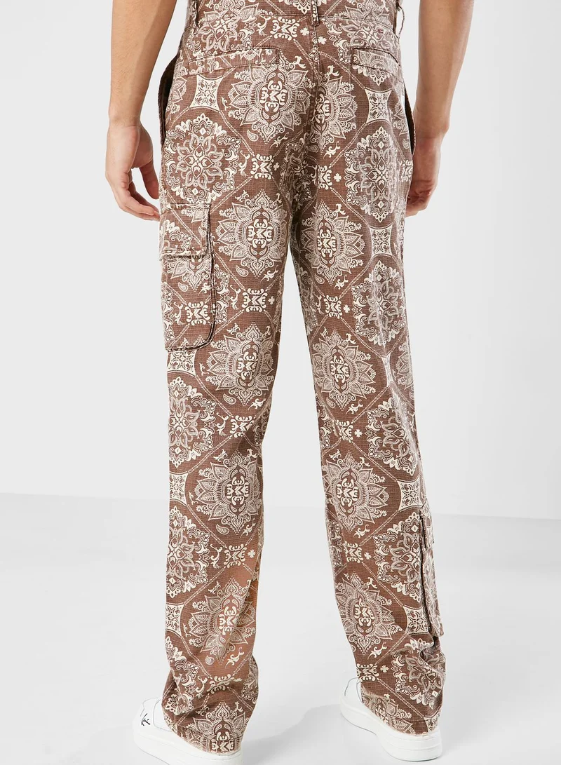 Karl Kani Small Signature Washed Ribstop Cargo Pants
