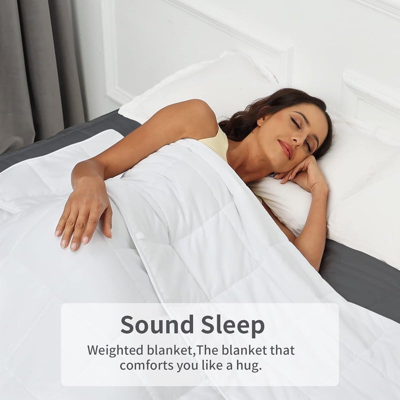 PRETTY NIGHT Smooth joint Weighted Blanket 12lbs Queen Size White 60"x80" Weighted Blankets for Adults Heavy Blanket are Comfortable and Cozy Detachable clean - Image 3