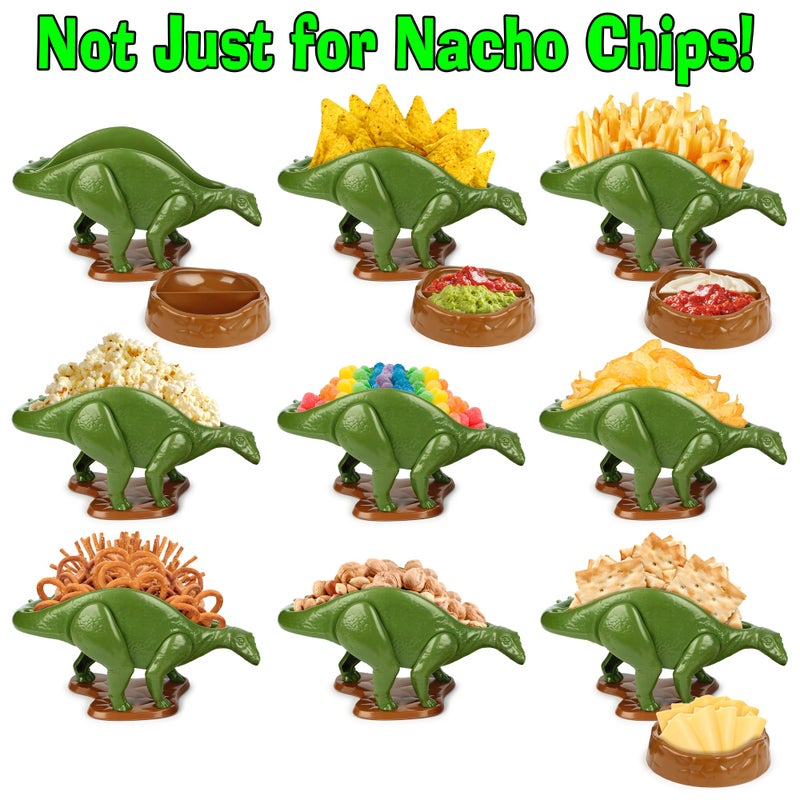 Funwares Original Nachosaurus Snack and Dip Set, Dinosaur Nacho Holder - Image 2