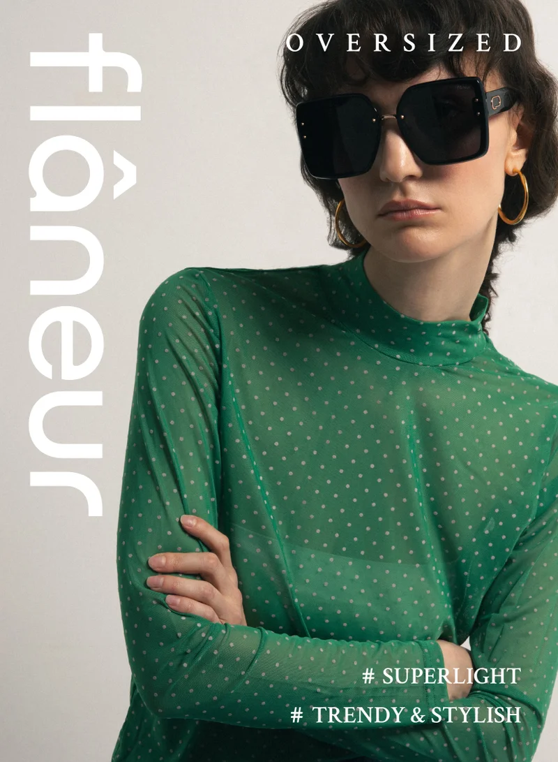 flâneur Stylish Oversized Polarized Square Sunglasses For Women and Men