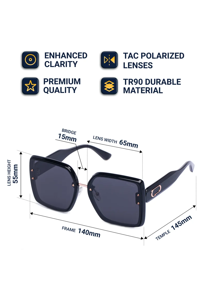 flâneur Stylish Oversized Polarized Square Sunglasses For Women and Men