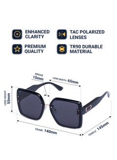flâneur Stylish Oversized Polarized Square Sunglasses For Women and Men  - Image 5