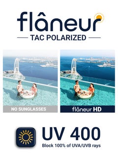 flâneur Stylish Oversized Polarized Square Sunglasses For Women and Men  - Image 3