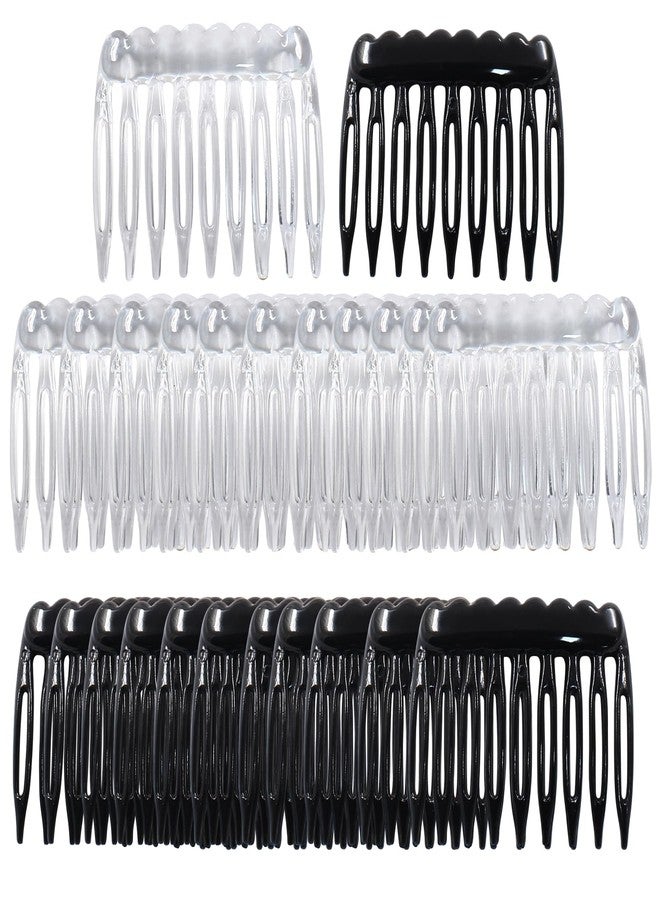 Coufce 24 Pieces Plastic Hair Side Combs Small French Twist Comb Teeth Hair Clips Women Girls Bridal Wedding Veil(Black, Clear) - Image 5