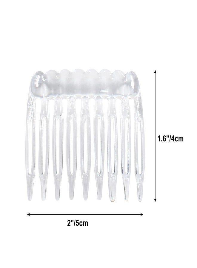 Coufce 24 Pieces Plastic Hair Side Combs Small French Twist Comb Teeth Hair Clips Women Girls Bridal Wedding Veil(Black, Clear) - Image 4