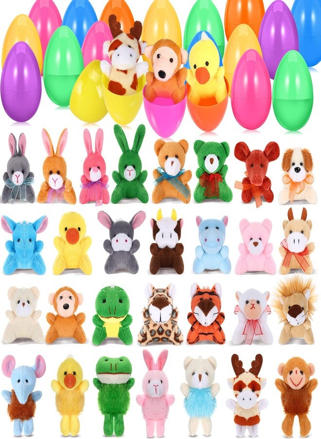 Civaner 30 Pcs Prefilled Easter Eggs of Mini Stuffed Animal Plush Toys for Easter Egg Hunt, Theme Party, Goodie Bag Fillers, Carnival Prizes, Classroom Reward Supplies - Image 1